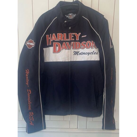 Harley Davidson Motorcycle Bomer Jacket #1 USA Embroidered Stitched Mens Women M - Picture 1 of 10